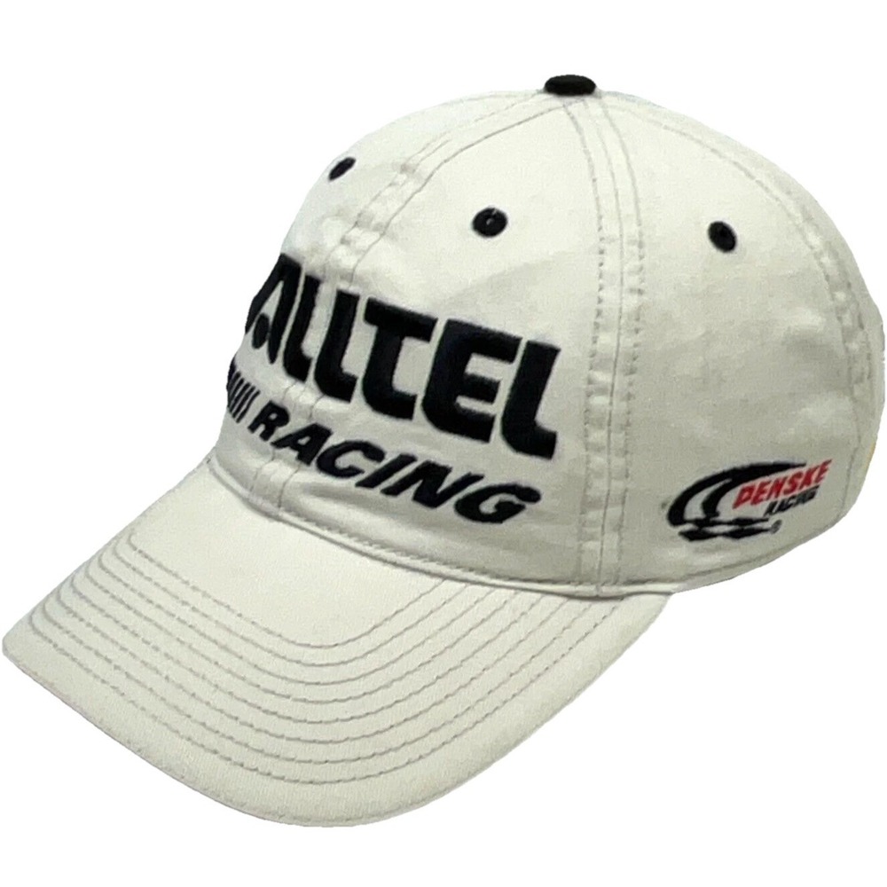 Nascar Hat Cap Strap Back Tan White Ryan Newman Alltel Racing Y2K Dad Baseball